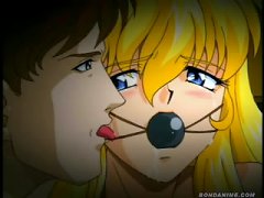 One Hot Blonde Anime Babe In Ropes And Clothespins Nailed To Her Pussylips